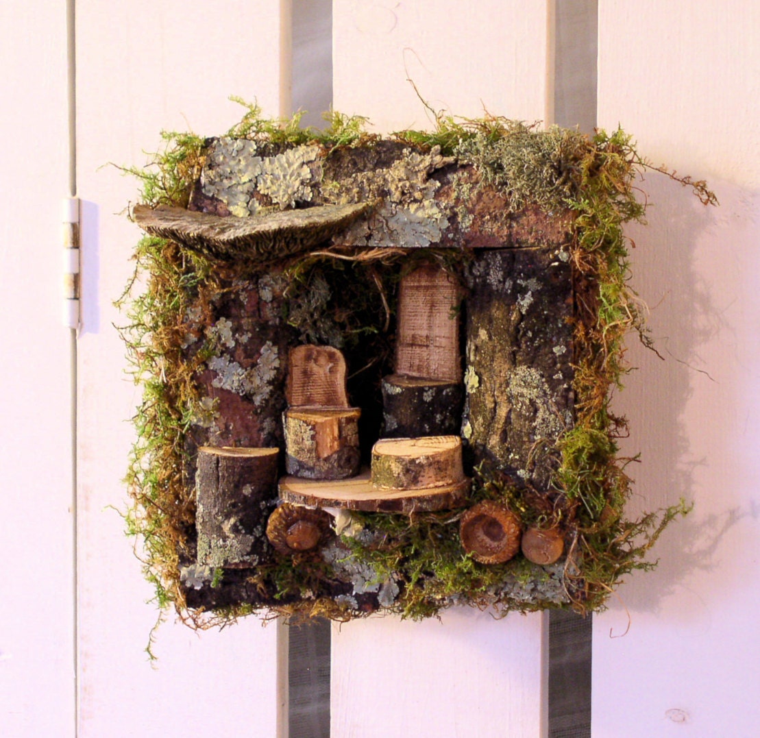 Sculpted Woodland Fairy House 3D Wall Art