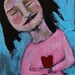 She Found Love No. 1 - original mixed media 5x7 painting