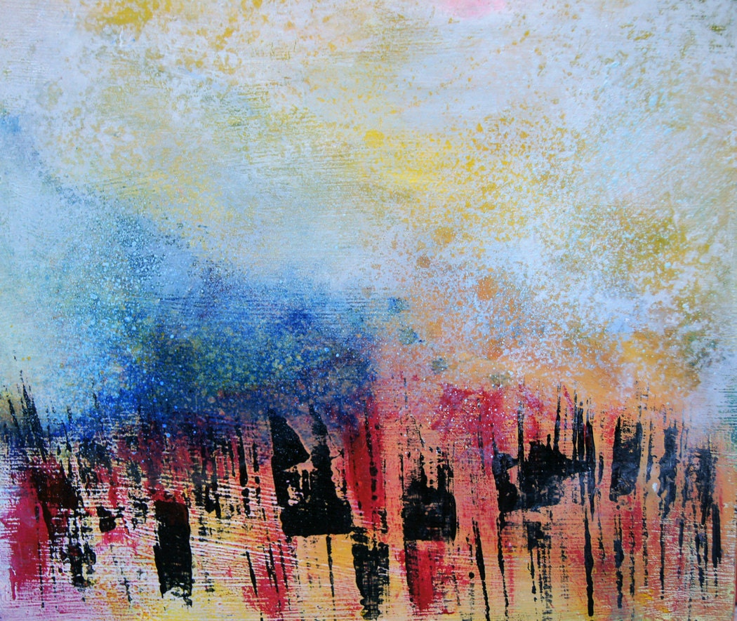 Abstract Acrylic Painting CHINESE JUNKS affordable art original contemporary fine art progressive modern