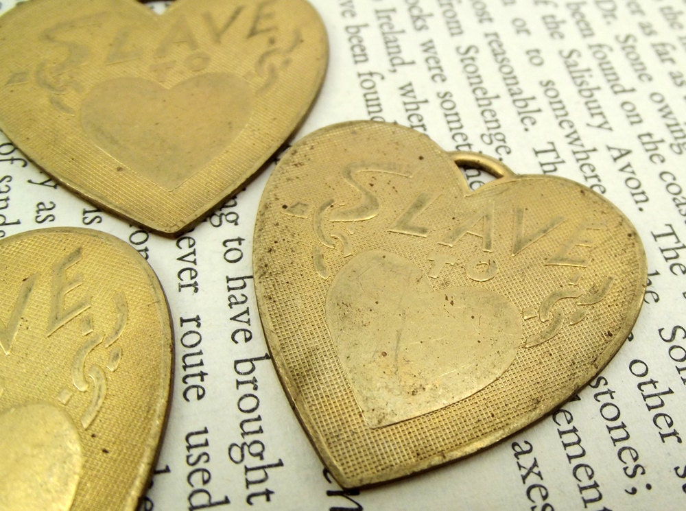 Vintage brass slave to heart