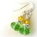 Lime Green Earrings - Crystal Earrings - Wire Wrapped Earrings - Grass Amber - Green Jewelry