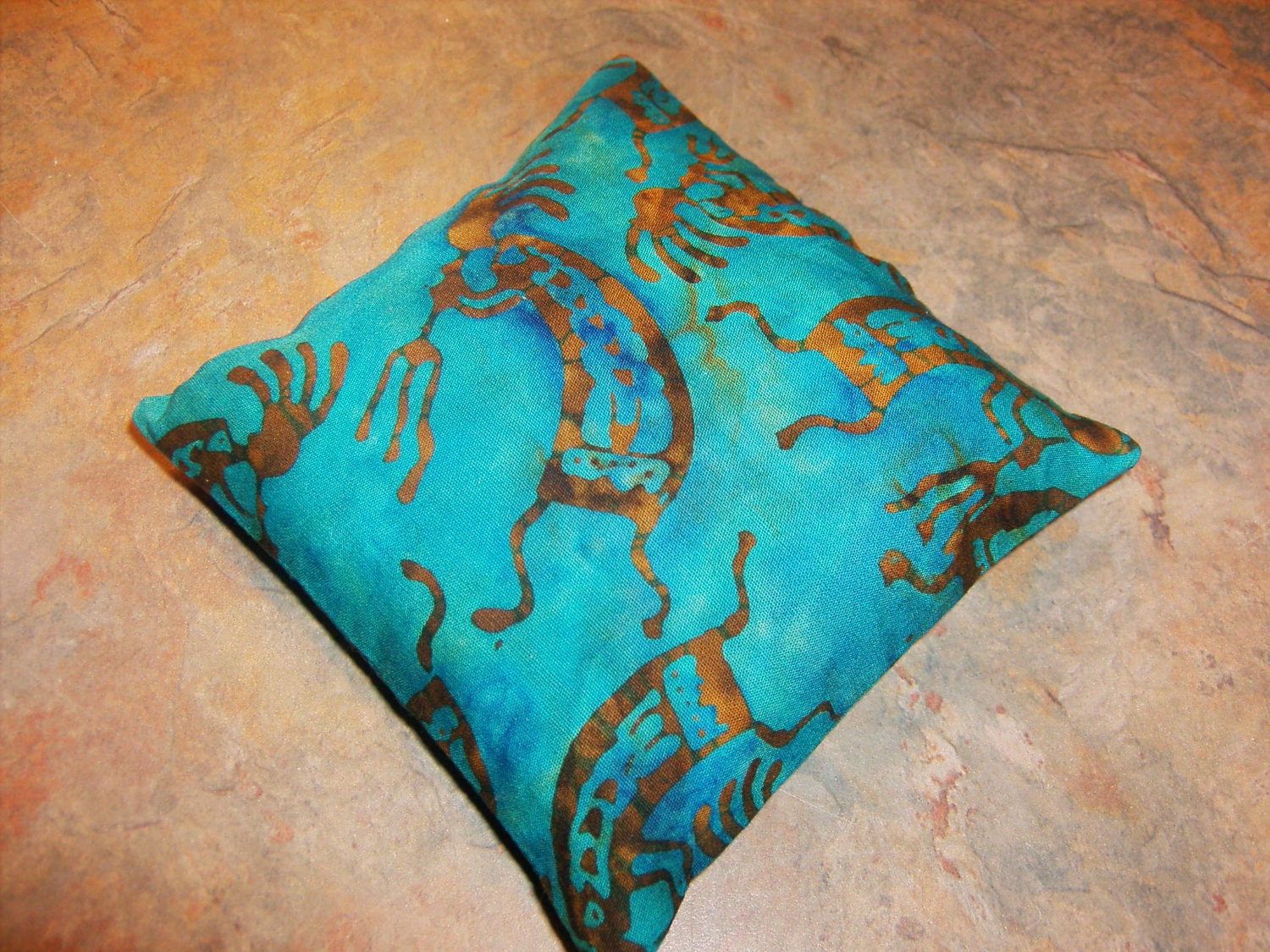 Batik Kokopelli Crystal Pillow