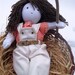 Waldorf doll 18"-16" - overalls -denim color white,with belt by velveteen