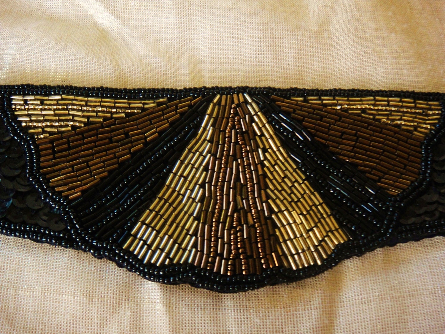 Beaded Belt Black Cummerbund