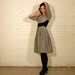 1950s HOUNDSTOOTH  Dress - Black & White - xs