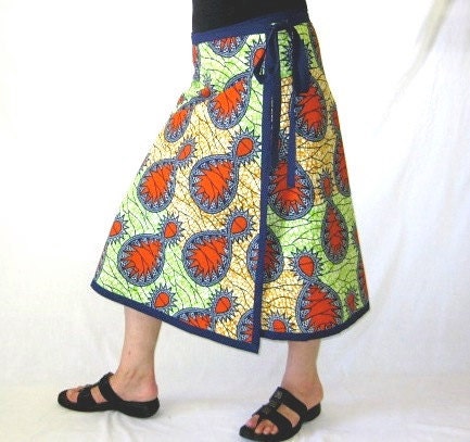 African Skirt - Wrap - Wax Batik - M L XL