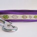 Natural Twill with Leaves and Flowers dog leash