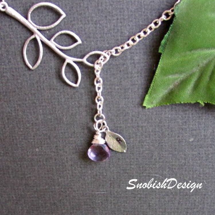Personalized Jewelry  Amethyst Necklace  Stamped by SnobishDesign from etsy.com