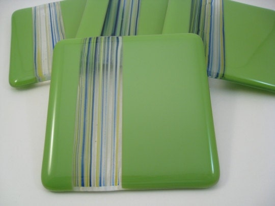 Fused Glass Coasters - Amazon River