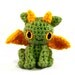 Tiny Dragon Amigurumi Plush - Light Green Gold