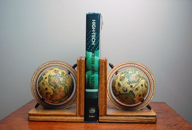 Vintage Globe Book Ends