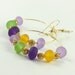 Mardi Gras Purple Green Yellow Neon Earrings Gold Carnival Jewelry Gold Filled Ear Wires