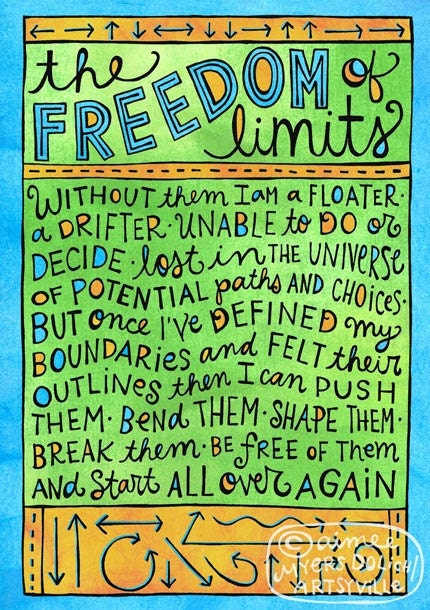 The Freedom of Limits (5x7 doodle print)