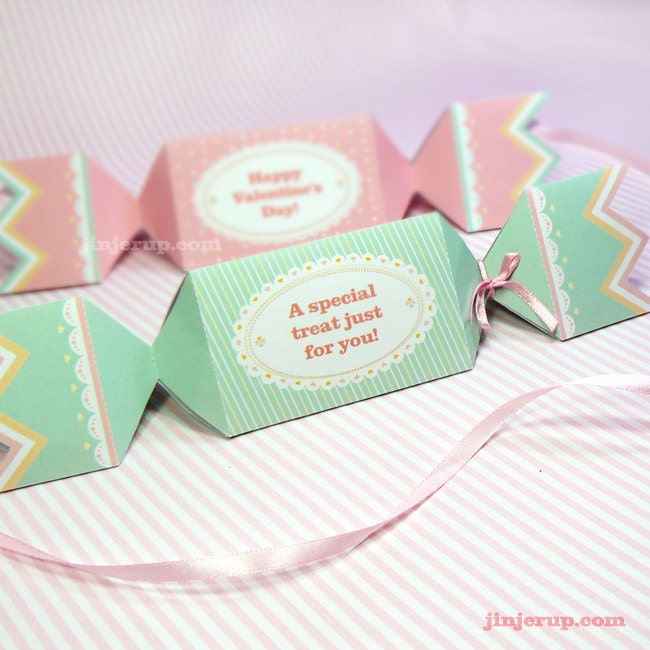 Kawaii Sweet Love Mint Candy Giftbox Cute Valentine's Day Easter Love Birthday Party Treatbox Sweet Box Packaging Editable Printable PDF