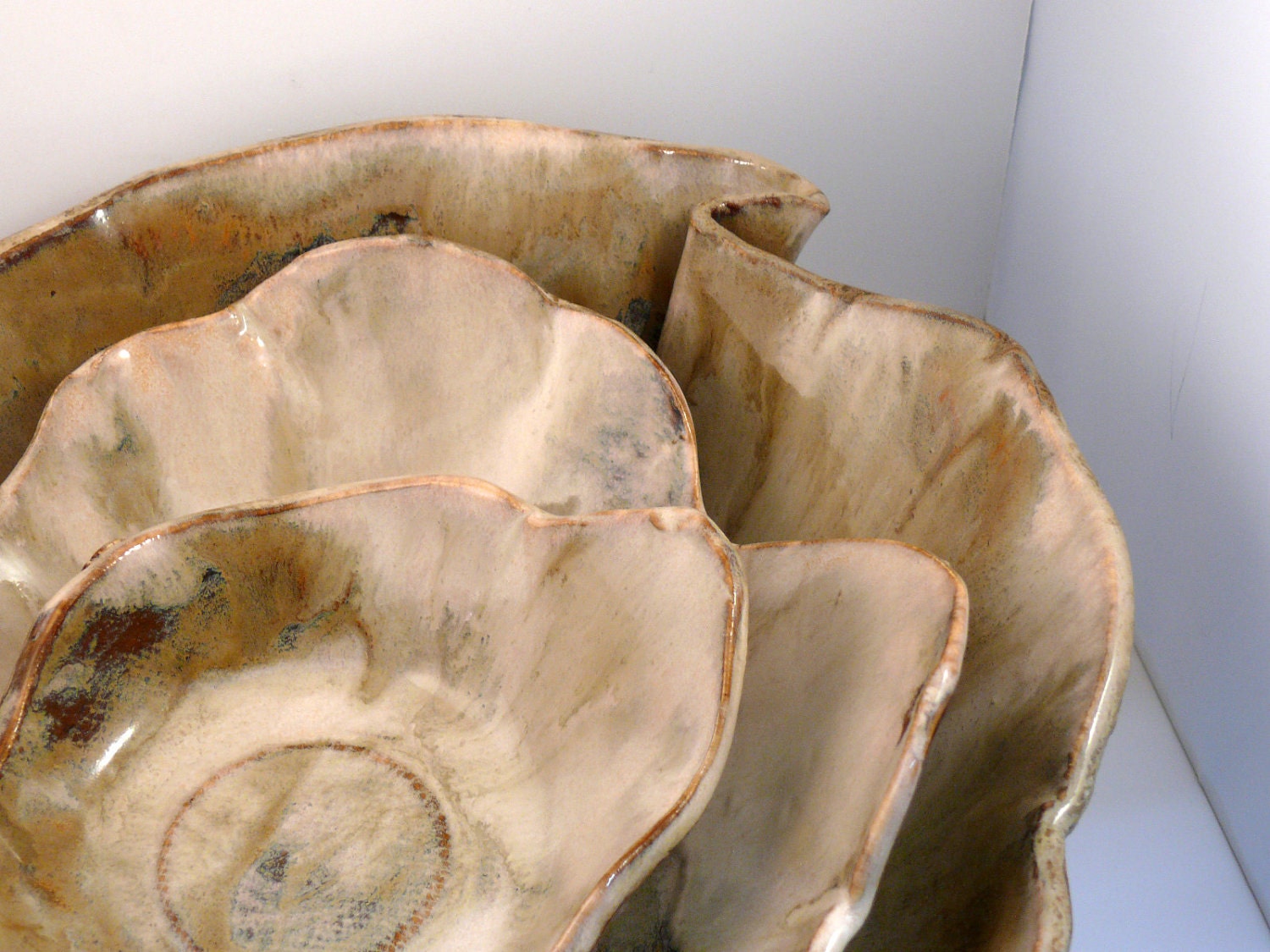 Desert Sands Free form nesting bowl set of three - home decor - nature - earthtone - mushroom fungi