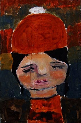 Maggie - original mixed media 4x6 painting