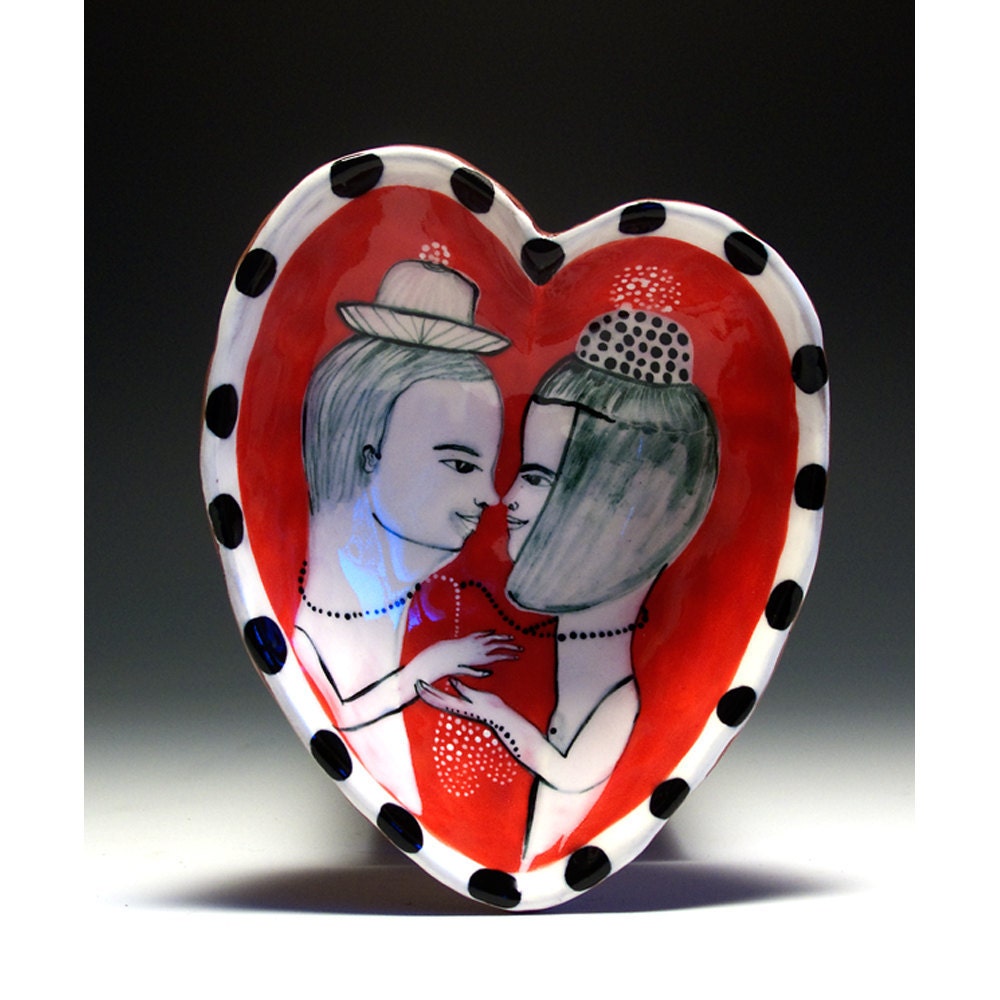 Sweet Heart Valentine - Entranced - Heart Shaped Pinch Bowl - Jenny Mendes Artist