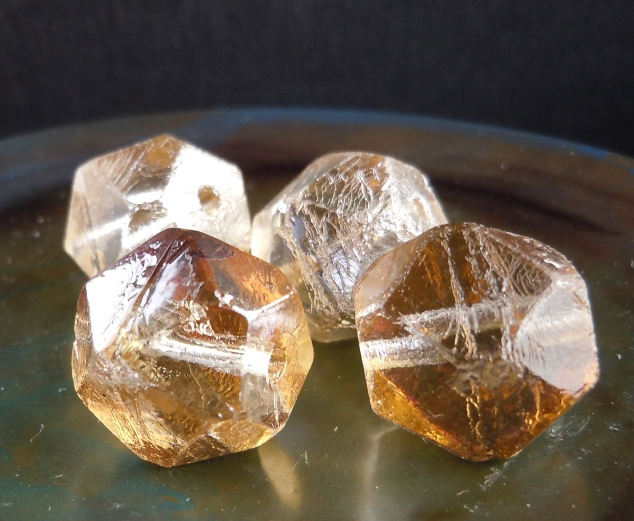 Crystal Twilight Czech Glass Beads 15mm English Cut 4