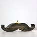 Moustache / mustache candle holder - Rodrigez - made out of solid wood hand sanded and painted with black acrylic paint