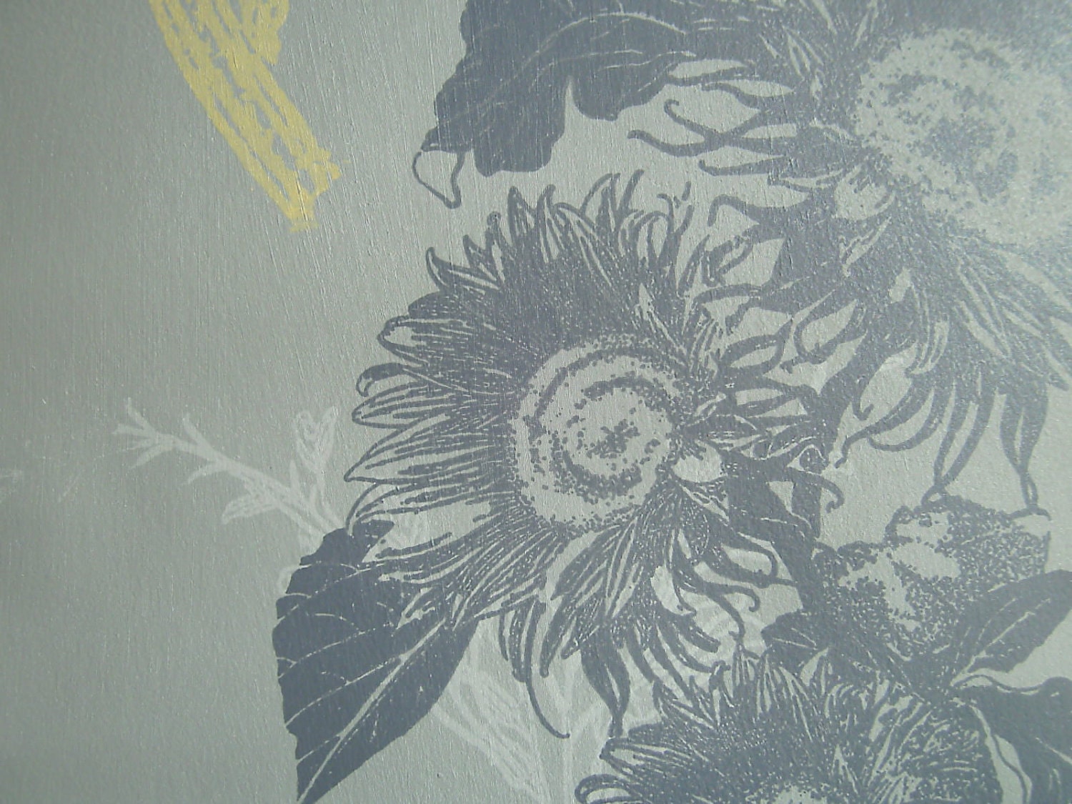Hand printed wallpaper, vintage botanical