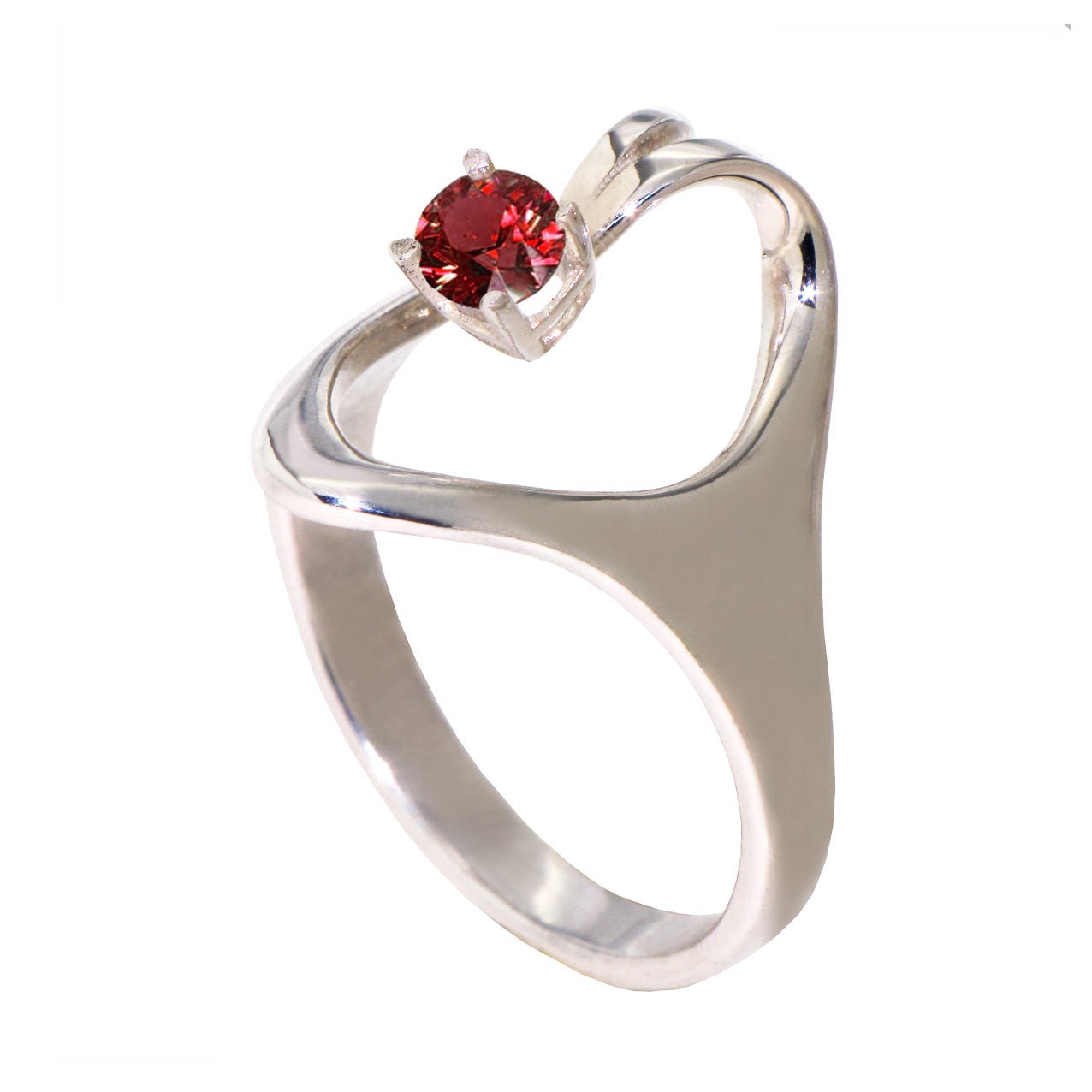 Isis Garnet Ring Engagement Egyptian Sterling Silver Custom unique jewelry