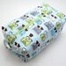 Large Box Bag, Cosmetic Case or Project Bag - Turquoise Robert Kaufman Toaster Fabric