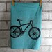 Mountain Bike Cotton Tea Towel or Dish Towel in teal or custom colors