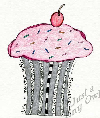 Life is Sweeter with Sprinkles - 8x10 Art Print (Multiple Border Color Choices) - Metallic Paper