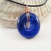 Recycled Glass Donut Pendant Cobalt Blue