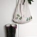 cotton market tote bag with gold bird on branch