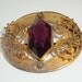 Art Nouveau Amethyst Glass Sash Pin or Brooch