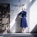Vintage 1950s Cocktail Dress - 50s Cocktail Dress - Sodalite Blue
