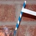 Vintage Blue and White Stripe Straws with Free Printable Straw Flags - Paper Party Straws