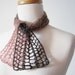 Bittersweet Brown and Blush Hand Knit Scarflette / Mini Scarf / Alice Band Headwrap - Brown and Pink Wool Blend Yarn