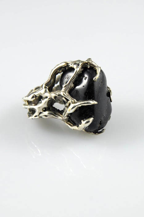 REEF Series - Silver and ONYX Ring - OOAK
