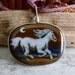 Running white horse  -  fused glass pendant