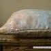 Linen and burlap. Throw Pillow 12 " x 16 " OOAK .. Ethnic moment / FRAGMENTS