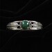 Navajo Sterling Feather Cuff, Malachite Stone, Signed "B"