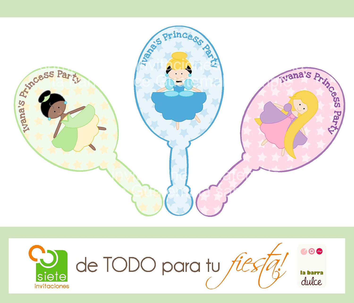 Princess Fairy tale  Ballerina PRINTABLE mirror invitation PERSONALIZED