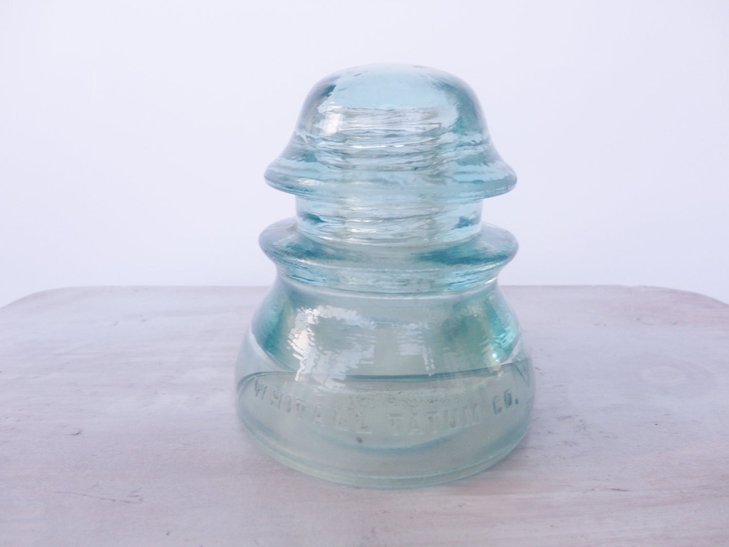 Turquoise Glass Insulators - Pair