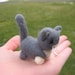 Tibbs the Gray and White Kitty needle felted cat
