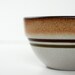 Vintage Heath Ceramics Dessert Bowl - Brown with Red and Green Stripes - Metallic Glaze