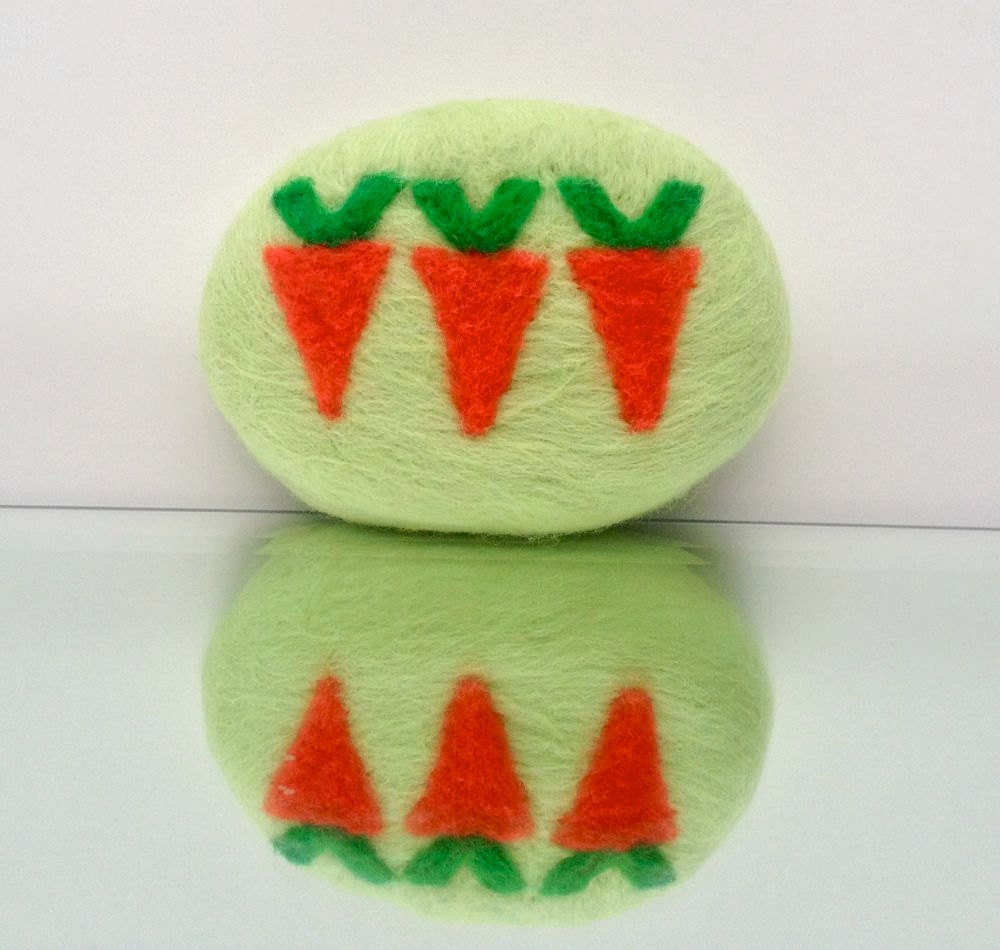 Felted Soap Chevron Carrots Handmade Shea White Tea Ginger Spring Geometric Tangerine Tango