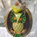 Owl Locket Necklace, refashioned vintage, vintage brooch, antiqued