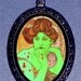 Art Nouveau Victorian Zombie Woman Psychobilly Horror Altered Art Necklace Pendant