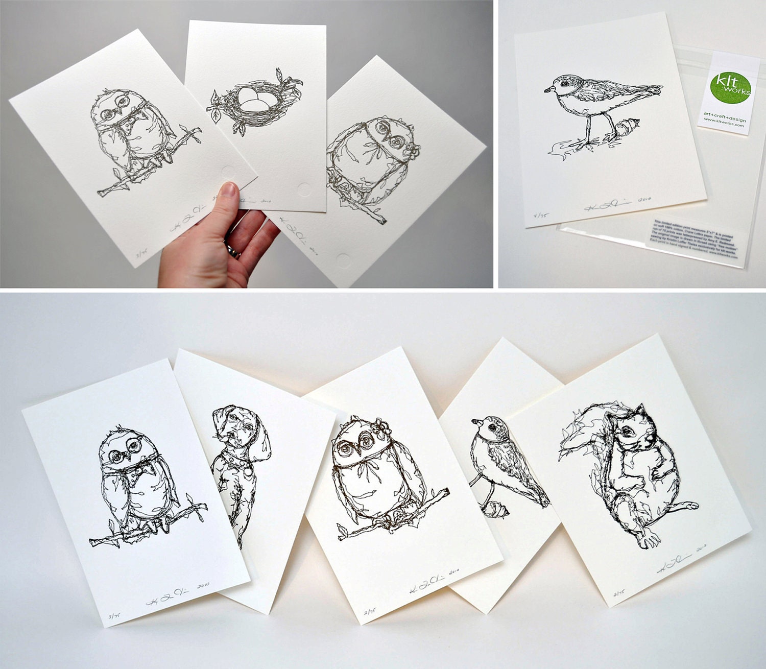 Nest (drawing in thread)- Letterpressed Print