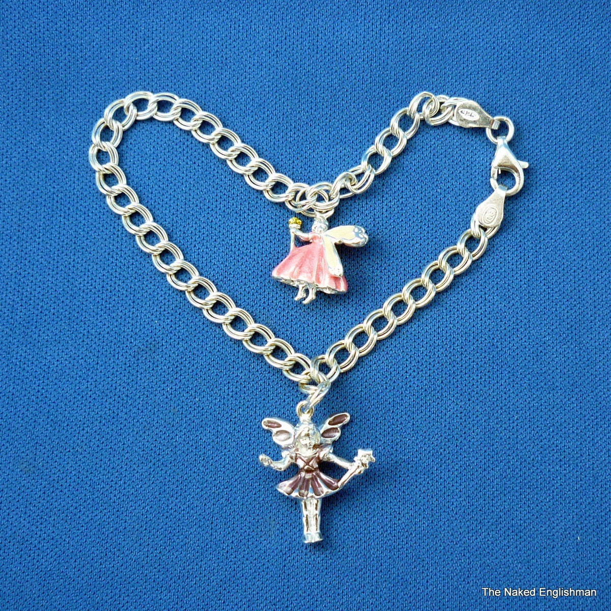 Vintage sterling Fairy Charm bracelet