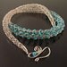 Viking Knit Necklace, Woven Argentium Sterling Silver Wire with Nacozari Turquoise Nuggets