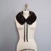 1950s DARK BROWN fur collar w/ bow