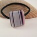 Ponytail Holder Purple Pink Stripes Fused Glass Hair Accessory